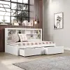 White Twin Bookcase Daybed with Storage Drawers