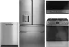 KIT Cafe 4 Piece Gas Kitchen Appliance Package - Platinum Glass