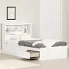 11274 Vito White Twin Mates Bed with Bookcase Headboard - South Shore