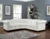 Kennedy White Leather 3 Piece Sectional - Amax Leather