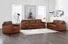 Chatsworth Brown Leather 3 Piece Living Room Set with Loveseat