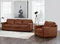 Chatsworth Brown Leather 2 Piece Living Room Set - Sofa & Chair