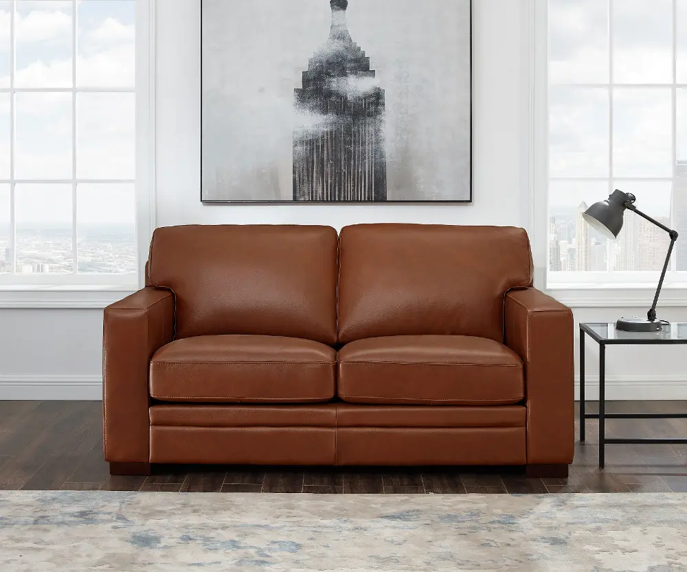 Chatsworth Brown Leather Loveseat-1