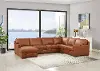 Chatsworth Brown Leather 4 Piece Sectional with Left-Facing Chaise