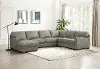 Chatsworth Gray Leather 4 Piece Sectional with Left-Facing Chaise