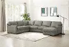 Chatsworth Gray Leather 4 Piece Sectional with Right-Facing Chaise - Amax Leather