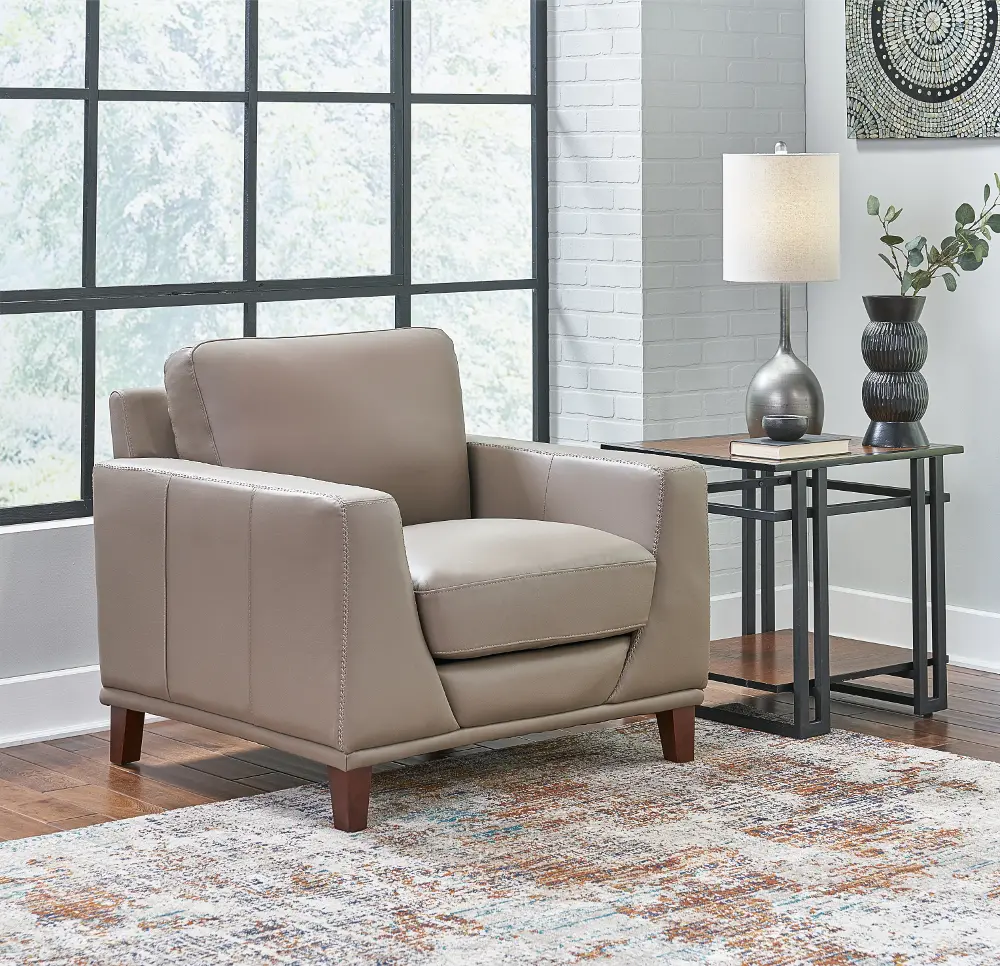 Sonoma Taupe Leather Chair-1