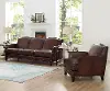 Manchester Brown Leather 2 Piece Living Room Set - Sofa & Chair