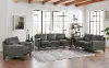 Harper Gray Leather 3 Piece Living Room Set