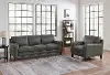 Harper Gray Leather 2 Piece Living Room Set - Sofa & Chair