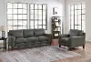 Harper Gray Leather 2 Piece Living Room Set - Sofa & Chair