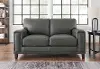 Harper Gray Leather Loveseat - Amax Leather