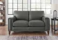 Harper Gray Leather Loveseat