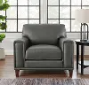 Harper Gray Leather Accent Chair - Amax Leather