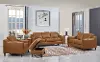 Ballari Cognac Brown Leather 4 Piece Living Room Set - Amax Leather
