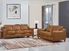 Ballari Cognac Brown Leather 2 Piece Living Room Set - Sofa & Loveseat - Amax Leather