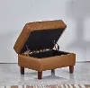 Ballari Cognac Brown Leather Storage Ottoman - Amax Leather