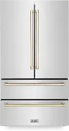 RFMZ-36-G ZLINE 36 Autograph Edition 22.5 cu ft French Door Refrigerator - Counter Depth, Stainless Steel & Gold