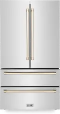 RFMZ-36-G ZLINE 36 Autograph Edition 22.5 cu ft French Door Refrigerator - Counter Depth, Stainless Steel & Gold