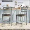 IDF-3125LG-PC Elda Light Gray Counter Height Stool, Set of 2