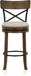 IDF-BR1855A-29 Shae Oak Brown Swivel Bar Stool, Set of 2