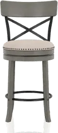 IDF-BR1855LG-24 Shae Oak Gray Counter Height Swivel Stool, Set of 2