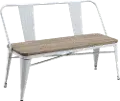 IDF-3529WH-BN Mayfield White Metal Dining Bench