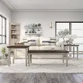 IDF-4388BW-3PK Condway Antique White 3 Piece Coffee Table Set