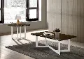 IDF-4142-2PC Krestian Oak and White 2-Piece Coffee and End Table Set