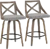 B26-CHARLOT LGYGY2 Charlotte Gray & Light Gray Wood Counter Stool, Set of 2