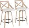 B26-CHARLOT2-SWVQ WWCR2 Charlotte Cream & White-Washed Wood Counter Stool, Set of 2