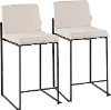 B26-FUJIHB BKFBG2 Fuji Black & Beige Counter Stools, Set of 2