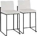 B26-FUJIHB BKW2 Fuji Black and White Counter Height Stool, Set of 2