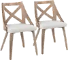 CH-CHARLOT WWCR2 Charlotte Light Brown & Cream Dining Chairs, Set of 2
