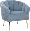 CHR-TANIAPLTWV AUVLBU Tania Light Blue Pleated Waves Glam Accent Chair