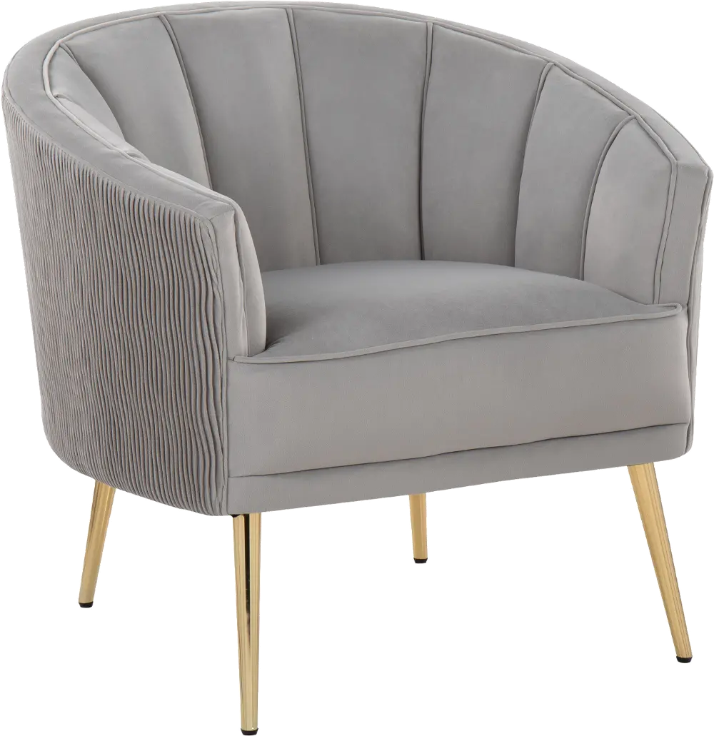 CHR-TANIAPLTWV AUVSV Tania Silver Pleated Waves Glam Accent Chair-1
