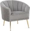 CHR-TANIAPLTWV AUVSV Tania Silver Pleated Waves Glam Accent Chair