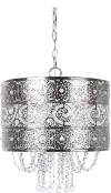 PL9-TANGIER-WPL NIK9 Tangier Nickel Pendant Light with Crystal Dangles