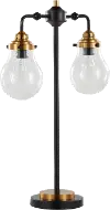 TL27-SHRLK-WPL BKCU Sherlock Matte Black & Brass Table Lamp with Edison Bulbs