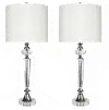 TL28-TORCH-DBL K9W2 Torch Crystal & Polished Chrome Table Lamps, Set of 2