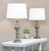 TL30-MORCO-HHH DGYW2 Morocco Faux Brown Wood Table Lamps, Set of 2