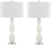 TL28-CWAVES-RBW WW2 Cinched Waves Milk White Glass Table Lamps, Set of 2