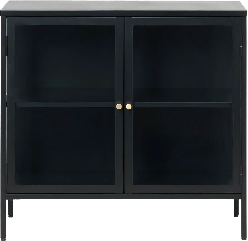 Carmel Black Metal & Glass Accent Cabinet-1