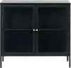 Carmel Black Metal & Glass Accent Cabinet