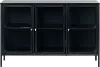 Carmel Black Metal & Glass 3-Section Sideboard