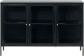 Carmel Black Metal & Glass 3-Section Sideboard