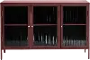 Bronco Red Metal & Glass 3-Door Sideboard