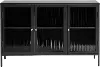 Bronco Black Metal & Glass 3-Door Sideboard