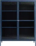 Bronco Blue Metal & Glass 55 Tall Display Cabinet