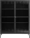 Bronco Black Metal & Glass 55 Tall Display Cabinet